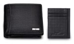 URBAN FOREST Oliver Black Leather Wallet & Card Holder Set for Men