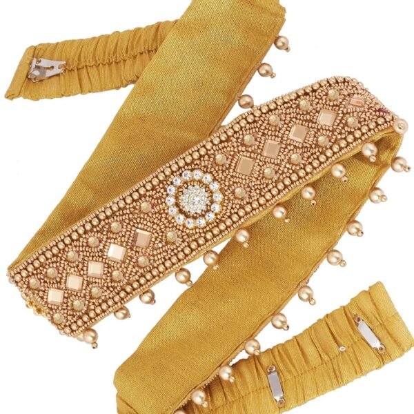 VAMA Fashions Traditional embroidery cloth Saree Waist Belt stretchable Kamarpatta kamarband for Women (zardosi belt for saree)