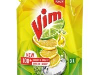 Vim Dishwash Liquid 3 L pouch | Removes 100+ Odours & Grease in 1 wash | With the power of 100 Lemons