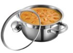 Vinod Stainless Steel Bremen Saucepot with Glass Lid- Diameter 20 cm, Capacity 3 Litre (Induction and Gas Stove Friendly), 2 Years Warranty, Silver