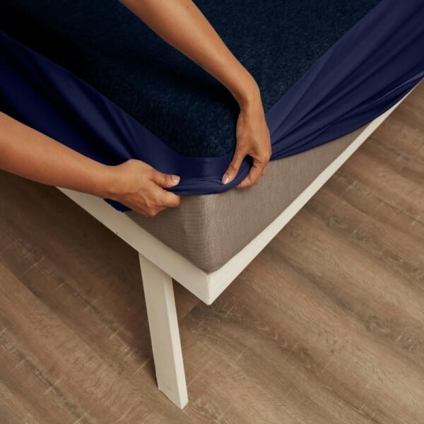 Wakefit Water Proof Terry Cotton Feel Mattress Protector | Blue | Machine Washable | Super Soft | Fits Mattress Upto 10 inches