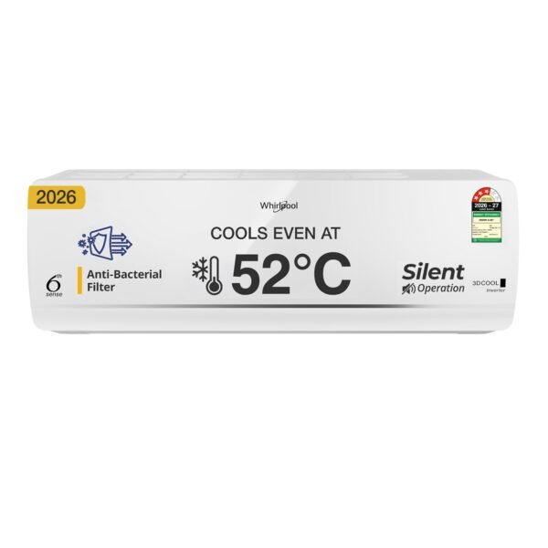 Whirlpool 2 Ton 3 Star, New star rated, 3D cool Inverter Split AC (3D Cool 20T 3S INV EXP S6M3PP0, Copper, Convertible 4-in-1 Cooling Mode, HD Filter White)