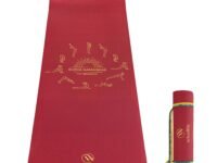 WiseLife Printed Yoga Mat (Indias no 1 Yoga Brand) Strap For Men, Women, Kids | Anti-Slip Extra thick, long & Wide Exercise Sports Mat for Workout, Fitness, Yoga, Gym, Home & Pilates 6MM (Maroon Surya Namaskar)