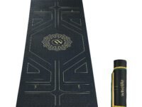 Wiselife True Alignment Yoga Mat + Sleek Yoga Strap For Men And Women | Probalance Eco-TPE Material 6MM | Extra Thick Extra Long Extra Wide | Charcoal Black