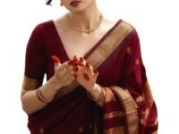 Yashika Women's Banarasi Kanjivaram Cotton Silk Saree With Unstitched Blouse Material