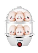 Zuvexa Egg Boiler Poacher Automatic Off Steaming, Cooking, Boiling Double Layer 14 Egg Boiler (Multicolor) 14 ounces (414 ml) Plastic