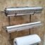 appeasy Wall Mount 3 in 1 Aluminum Foil & Cling Film & Plastic Wrap Dispenser Rack-Silver-1 Pc