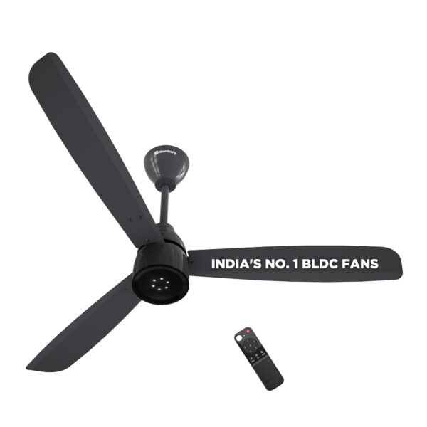 atomberg Renesa Enzel 1200mm BLDC Ceiling Fan with Remote | 5 star | Advance Air+ Technology | LED Speed Indicator | Low Noise | Sleek Design | Power Saving | 3 Year Warranty | Pebble Grey