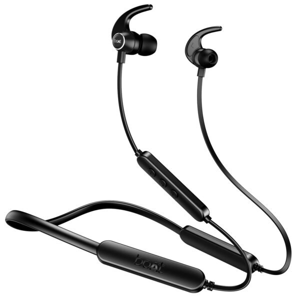 boAt Rockerz 255 Pro+, 60H Battery, Fast Charge, IPX7, Dual Pair,Low Latency,Magnetic Buds, App Support, in Ear Wireless Bluetooth Neckband with Mic Earphones (Active Black)