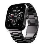 boAt Wave Sigma 3 Curv Smartwatch with 2.01” (5.33 cm) Immersive Curved Display, Metallic Finish, Functional Crown, BT Calling, Sleep, Stress, Heart Rate & SpO2 Monitoring, SOS, IP68 (Black Steel)