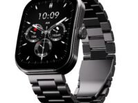 boAt Wave Sigma 3 Curv Smartwatch with 2.01” (5.33 cm) Immersive Curved Display, Metallic Finish, Functional Crown, BT Calling, Sleep, Stress, Heart Rate & SpO2 Monitoring, SOS, IP68 (Black Steel)