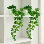 fancymart Pack of 2 Artificial Vine Plants Falling with Small Size Pot - Natural Touch & Feel Home Décor - Perfect for Home and Office Decoration - Size 45 CM