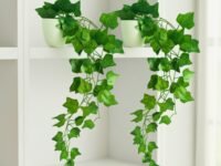 fancymart Pack of 2 Artificial Vine Plants Falling with Small Size Pot - Natural Touch & Feel Home Décor - Perfect for Home and Office Decoration - Size 45 CM