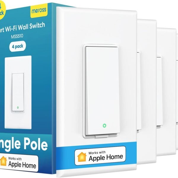 meross Smart Light Switch Single Pole, Supports HomeKit, Wi-Fi Light Switch