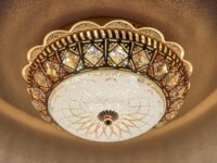 swanart Round Chandelier for Living Room Modern Crystal Ceiling Light Lamp (Multicolour) (Design 1)