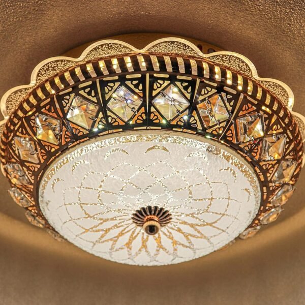 swanart Round Chandelier for Living Room Modern Crystal Ceiling Light Lamp (Multicolour) (Design 1)