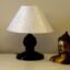 tu casa Wooden Table Lamp for Bedroom & Living Room | Mango Wood Base with White Fabric Shade | Decorative Bedside Night Lamp for Home Décor & Gifting