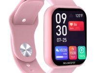 Bouncefit M I D116 Fitness Band Smart Watch for Men, Women, Boys, Girls, Kids – Single Touch Interface, Water Resistant, Workout Modes, Quick Charge Sports Smartwatch – Pink II
