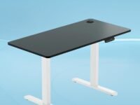 The Sleep Company - AeroPlus Electric Height Adjustable Desk | Ergonomic Work from Home Table | 4 Memory Presets | 2 Years Warranty | 1200 x 600 Thick Top | Free Installation | Black & White