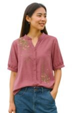 LITZO Shirts for Women - Korean Style Long Sleeve Button Down | Regular Fit Western Latest Stylish Office Wear Tops Women (NO-98-101)