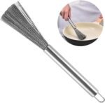 2pcs Stainless Steel flexible Bristle Cleaning Brush for Pots,Pans,Dishes and Utensils| flexible wire kitchen cleaning brush with long handle|kitchen scrubber brush for cleaning hard dirty stain