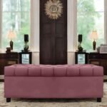 AMATA Eagle 2 Seater Ottoman/pouffe Mauve Colour Suede Velvet Fabric with Two Cushions Perfect for Home Living Room and Guests (Mauve, 2 Seater)(3 Year Warranty)