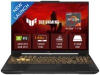 ASUS TUF A16 (2026), AMD Ryzen 7 170 Processor,RTX 4050-6GB, 16GB RAM, 512GB SSD, FHD+, 16"(40 cm), Windows 11 Home, M365 Basic(1 Year)* Office 2024, Mecha Gray, 2.2 Kg, FA607NUQ-RL047WS,Gaming Laptop