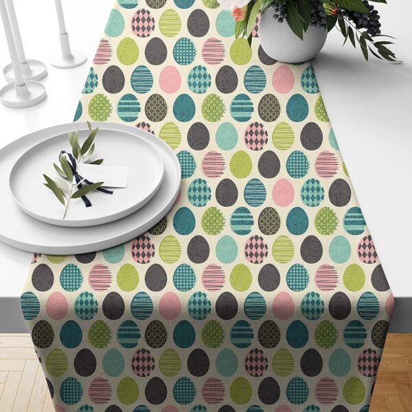 Amazon Brand - Umi Coloured Polka Printed Poly Cotton 4 Seater Table Runner & Bed Ruuner (13 x 60 Inches)