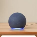 Amazon Echo Dot (5th Gen), smart speaker with Alexa+, vibrant sound, motion detection, temperature sensor, bluetooth, Blue