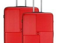 Aristocrat Plastic Alliance 8 Spinner Wheel Hard Strolly Medium+Large 360° Suitcase Red, 67, 77Cm