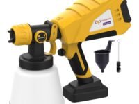 Asian Paints TruCare Paint Sprayer 750W Electric Spray Gun with 950ml Container VDE Plug 2.5mm Nozzle & 2m Long Cable 3200 RPM Motor Speed for Indoor Home DIY and Outdoor Use (Pack of 1, Yellow)