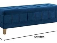 BLACK OAK S1 Rectangle Storage Ottoman with Storage Bench, Storage Chest Footrest with Seat, Modern Fashion Storage Bench Entryway End of Bed Sofa (Blue Velvet)