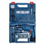 BOSCH GSB 600 Corded Electric Impact Drill, 100Pcs Accessory Set | 600 W Motor | Speed of 3000 RPM | Rated Torque of 1.4 Nm | Impact rate of 48000 BPM | Double Insulation 1 Year Warranty Multicolour