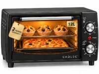 CADLEC Cruise Pro 12L Multi-Function OTG for Kitchen, 1000W Oven Toaster Griller, Bake Grill Toast, Oven for Baking, Adjustable Temperature & Timer, Black, 2 Year Warranty