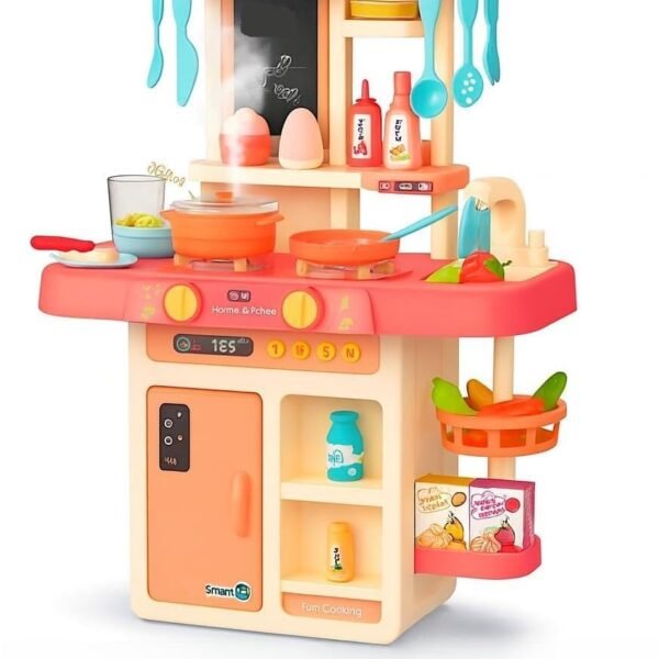 Cable World® Kitchen Playset for Kids, Kitchen Set for Toddler with Gas Sound & Light, Cooking Stove with Steam,Toy Kitchen Accessories with Running Water,Kitchen Toys for Kids Girls Boys (42 Pcs)