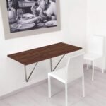 Compal Wall-Mounted Laptop,Folding Kitchen & Dining Desk,Home Office Table Desk, Plywood Wall Mounted Study Table (23.5"x31.5" Wall Mount),Walnut