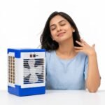 DRUMSTONE {Luxurious 5 Year Warranty } Rechargeable Mini Air Cooler Fan with Strong Airflow, Dual Speed USB Cooling Fan, Portable Personal Air Cooler for Bedroom, Office, Home, Travel & Desk Use Multi