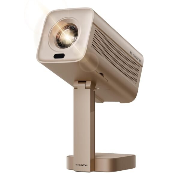 E GATE Atom 4X+ Power-Bank Compatible Type-C Fully Automatic Projector 4k Ultra HD | Brightest 400 ISO (14000 Lumens) | Native 1080p | Netflix, Prime, Live TV (100+ Free Channels) | USB-HDMI ARC EGate