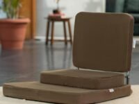 FOVERA Meditation Chair | 2 Years Warranty | Large Foldable Floor Chair with Back Support for Relaxing, Yoga, Meditation | Meditation Block, SS Frame, Washable Cover & Portable (Brown)