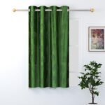 FRESH FROM LOOM Window Blackout Curtains 5 Feet Long,High Tenacity Yarn Polyester Grommet Punch Curtains,Premium Screens for Home Office,Prada for Living Room Bedroom,Dust Repellent(Green,1pc Only)