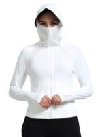 FabSports Women's UV Protection Sun Screen Jacket, Full Zip Sun Protection Clothing, Lightweight with UPF 50+ Protection for Outdoors, with Pockets, Sun Protective Clothing for Women