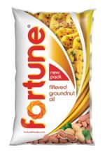 Fortune Filtered Groundnut Oil 1 Litre Pouch (910 g) | Groundnut Cooking Oil | Traditional 100% Filtered Oil | Weight May Vary