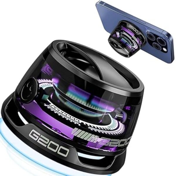 G200 Portable Bluetooth Speaker with RGB LED Lights, 360° Surround Sound, Magnetic Mount, Powerful Bass, Wireless Mini Speaker for Car, Home, Desk, Travel