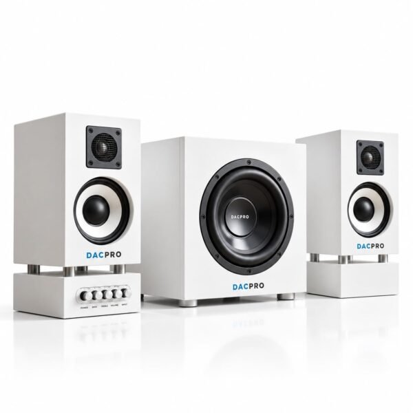 Gandharva Series 2.1 Bluetooth Bookshelf Speakers, Premium Wood Cabinet, 240W RMS, 35Hz-20kHz, 2.1 Channel, 5.25" Woofers + 8" Subwoofer || Arctic Satin White Finish (Arctic Satin White)