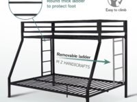 Generic M Z Handicrafts Twin Queen Bunk Bed In Black - Metal, Powder Coated