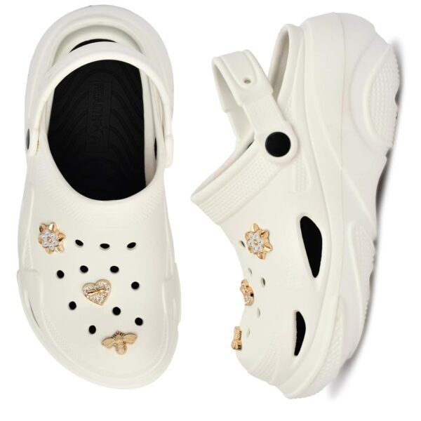 HEALTH FIT SUPER SOFT Comfortable Adjustable Back Strap Clogs & Cute Charms |Waterproof Anti Skid & Lightweight Cushioned Stylish Clogs Mules for Women's & Girl's HFSILK11