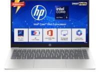 HP 14 Smartchoice, Intel Core Ultra 5 125H 12 TOPS, 24GB DDR5 (Upgradeable) 1TB SSD, Anti-Glare, FHD, 14''/35.6cm,Win11, M365*Office24, Silver, 1.4kg, ep1180tu, FHD Camera w/Shutter, Backlit AI Laptop