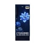 Haier 190L 5 Star Direct Cool Single Door Refrigerator | 3 Toughened Glass Shelves | Fast Ice Making in Just 60 minutes | Large Veg Box| Easy Clean Back (HED-205MFB-P, Marine Peony, Base Stand)