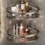 Hallstatt Pack of 2, Self Adhesive Bathroom Corner Shelf for Wall Shelf Organizer Wall Mounted Aluminum Bathroom Shelves Rack Holder Stand for Bathroom (Black, Pack of 2)