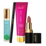 Iba Bestsellers Bundle Rain Drops Perfume, Kohl Kajal, BB Cream(Medium Shade), Lipstick | Halal Certified & Vegan Makeup (Combo of 4)